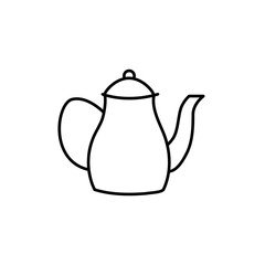 Teapot icon vector. Kettle illustration sign. Tea symbol. Teakettle logo. Hot drink mark.