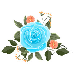 Fototapeta na wymiar Roses light blue and flowers vector for decoration , wedding card , innovation