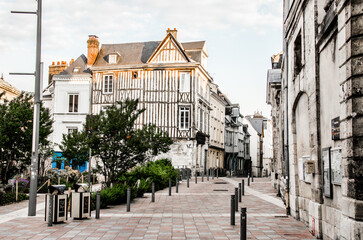 Beautiful Street in Old Town Rouen, France