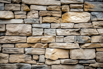 Stone wall or rocks, highlighting the rugged texture and intricate natural patterns. Generative AI.
