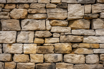 Stone wall or rocks, highlighting the rugged texture and intricate natural patterns. Generative AI.