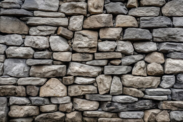 Stone wall or rocks, highlighting the rugged texture and intricate natural patterns. Generative AI.
