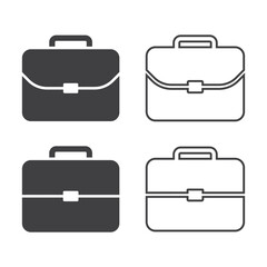 Briefcase icon set isolated vector illustration.