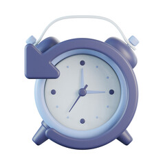 Alarm Clock with Counterclockwise Arrow 3D Icon