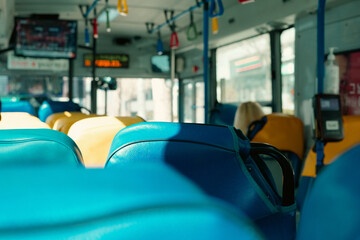 Fototapeta premium Seats on public transportation city buses in Korea