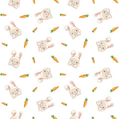 Hare Cute Character Seamless Pattern