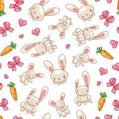Hare Cute Character Seamless Pattern