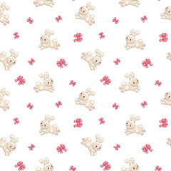 Hare Cute Character Seamless Pattern