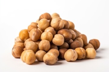 Hazelnut closeup isolated on white background