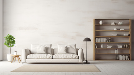 Fototapeta na wymiar 3D Render: Minimalistic Lifestyle. Clean, organized living space that reflects a minimalist lifestyle Generative AI