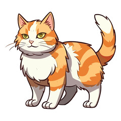 Obraz premium Fluffy Charm: Adorable 2D Artwork Showcasing a Kurilian Bobtail