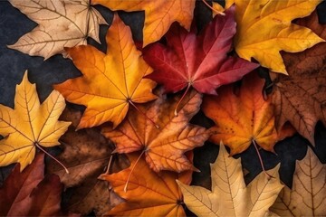 Naklejka na ściany i meble Colorful maple leaves texture