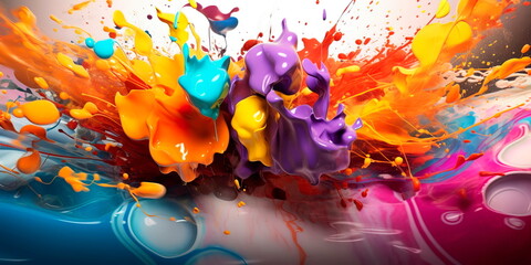 artistic Labor Day background with abstract elements and vibrant splashes of color, symbolizing creativity, innovation Generative AI