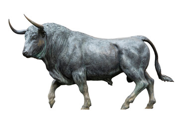 spanish bull statue isolated on transparent background