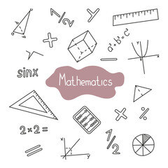Set of vector illustration of mathematician