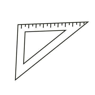 Vector illustration of a triangular ruler