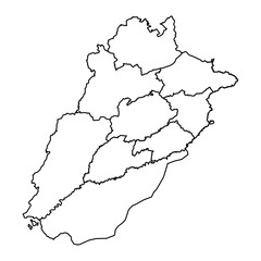 Punjab province map, province of Pakistan. Vector illustration.