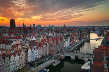 The Main Town of Gdansk at sunset, Poland