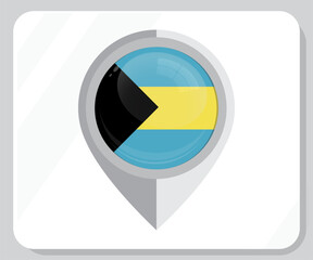 Bahamas Map Location Pin Flag Icon
