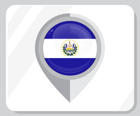 Fototapeta premium El Salvador Circle Glossy Pride Flag Icon 