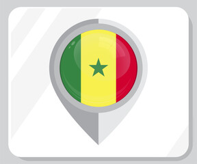 Senegal Circle Glossy Pride Flag Icon
