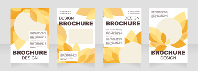 Fall harvest festival orange blank brochure layout design. Vertical poster template set with empty copy space for text. Premade corporate reports collection. Editable flyer paper pages