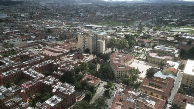 Aerial View of Bogota Capital of Colombia, Crowded City,