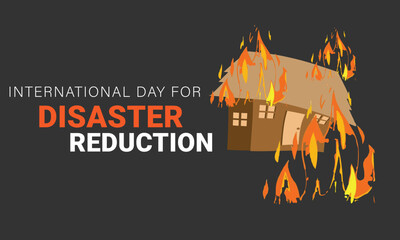 international day for disaster reduction. background, banner, card, poster, template. Vector illustration.