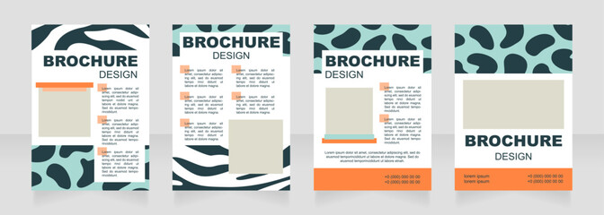 Zoo blank brochure layout design. Creative animal print. Vertical poster template set with empty copy space for text. Premade corporate reports collection. Editable flyer paper pages