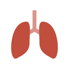 Red lungs icon flat vector design