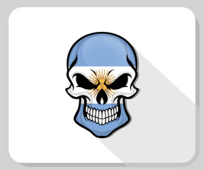 Argentina Skull Scary Flag Icon
