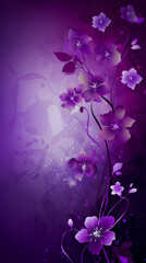 Fototapeta na wymiar Purple Flower Vertical Wallpaper Background | Generative AI