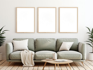 Modern Gallery Wall Poster Frames Mockup illustration