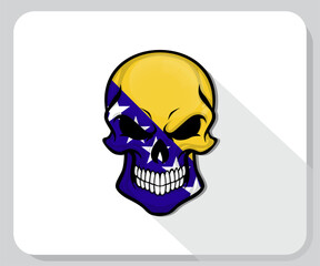 Bosnia And Herzegovina Skull Scary Flag Icon
