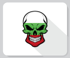 Bulgaria Skull Scary Flag Icon
