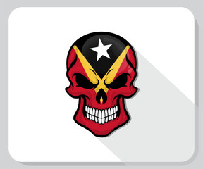 East Timor Skull Scary Flag Icon

