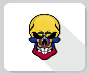Ecuador Skull Scary Flag Icon
