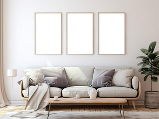 Modern Gallery Wall Poster Frames Mockup illustration