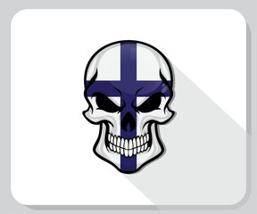 Finland Skull Scary Flag Icon
