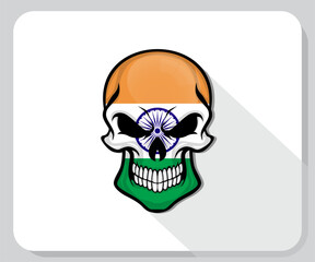 India Skull Scary Flag Icon

