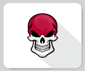 Indonesia Skull Scary Flag Icon
