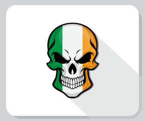 Ireland Skull Scary Flag Icon
