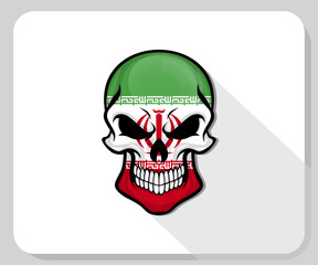 Iran Skull Scary Flag Icon
