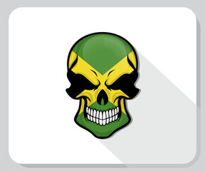 Jamaica Skull Scary Flag Icon
