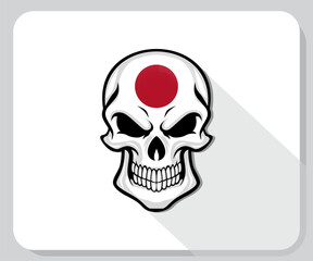 Japan Skull Scary Flag Icon
