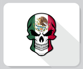 Mexico Skull Scary Flag Icon

