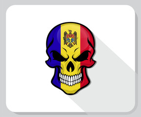 Moldova Skull Scary Flag Icon
