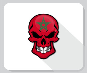 Morocco Skull Scary Flag Icon
