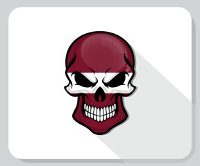 Latvia Skull Scary Flag Icon
