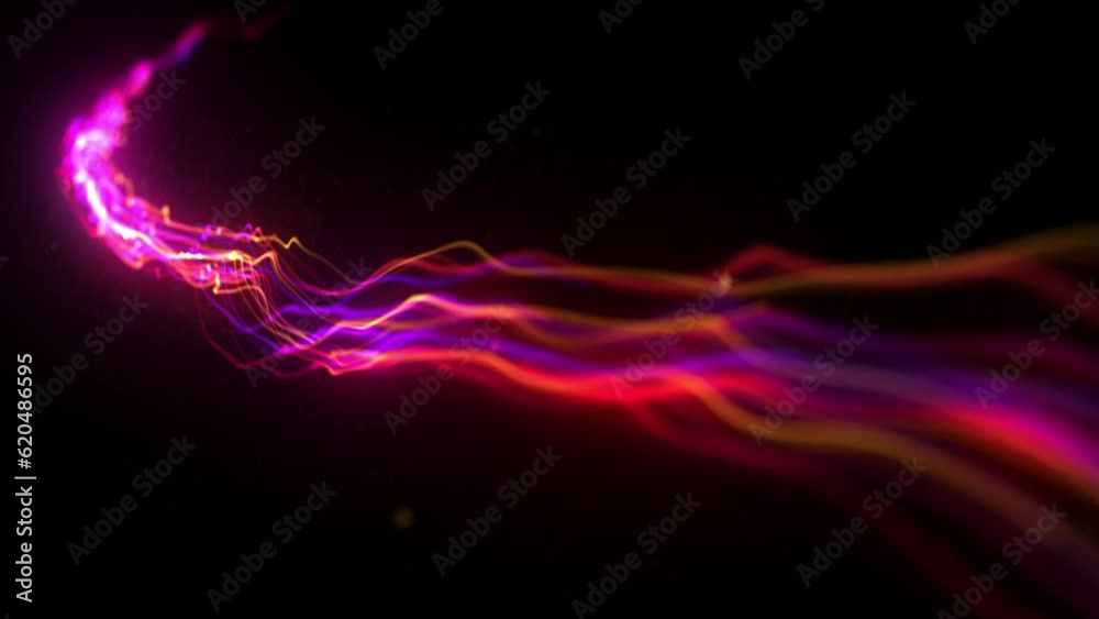 Wall mural dynamic electric light strokes background/ 4k animation of an abstract background of kinetic glowing